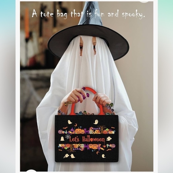 *NEW* Let's Tote Halloween canvas candy tote bag - Picture 4 of 4